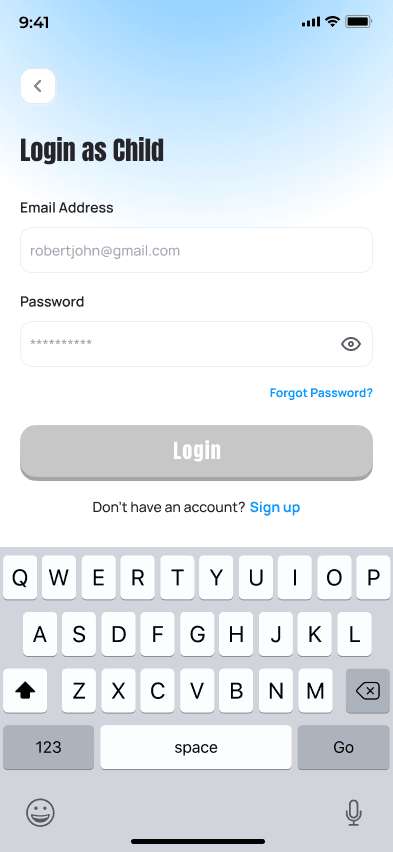 PostureGuard login screen
